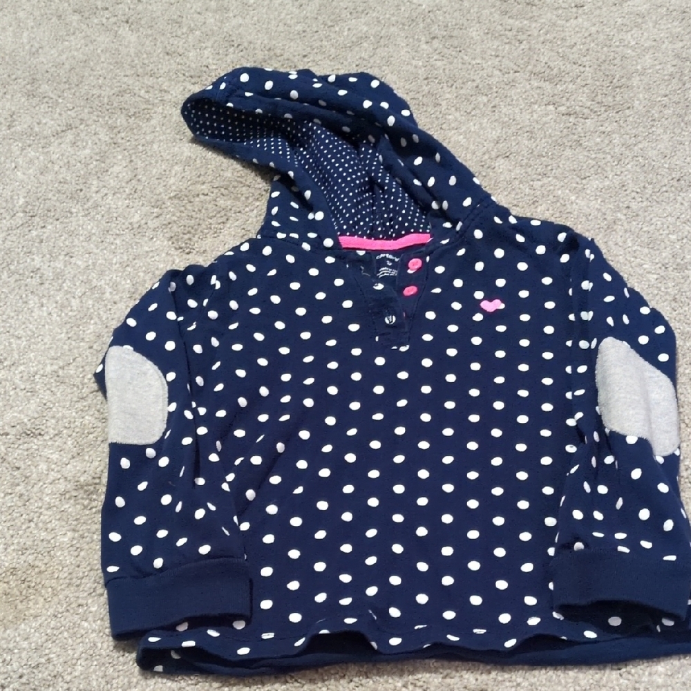 Carter's Navy and Pink Polka Dot Hoodie